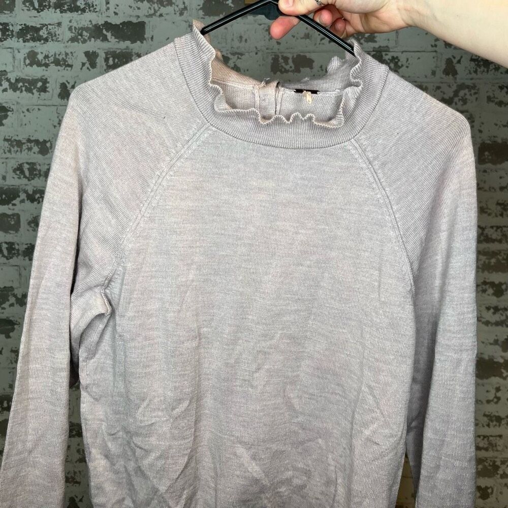 Free people | women light lavender wool sweater w/ ruffles